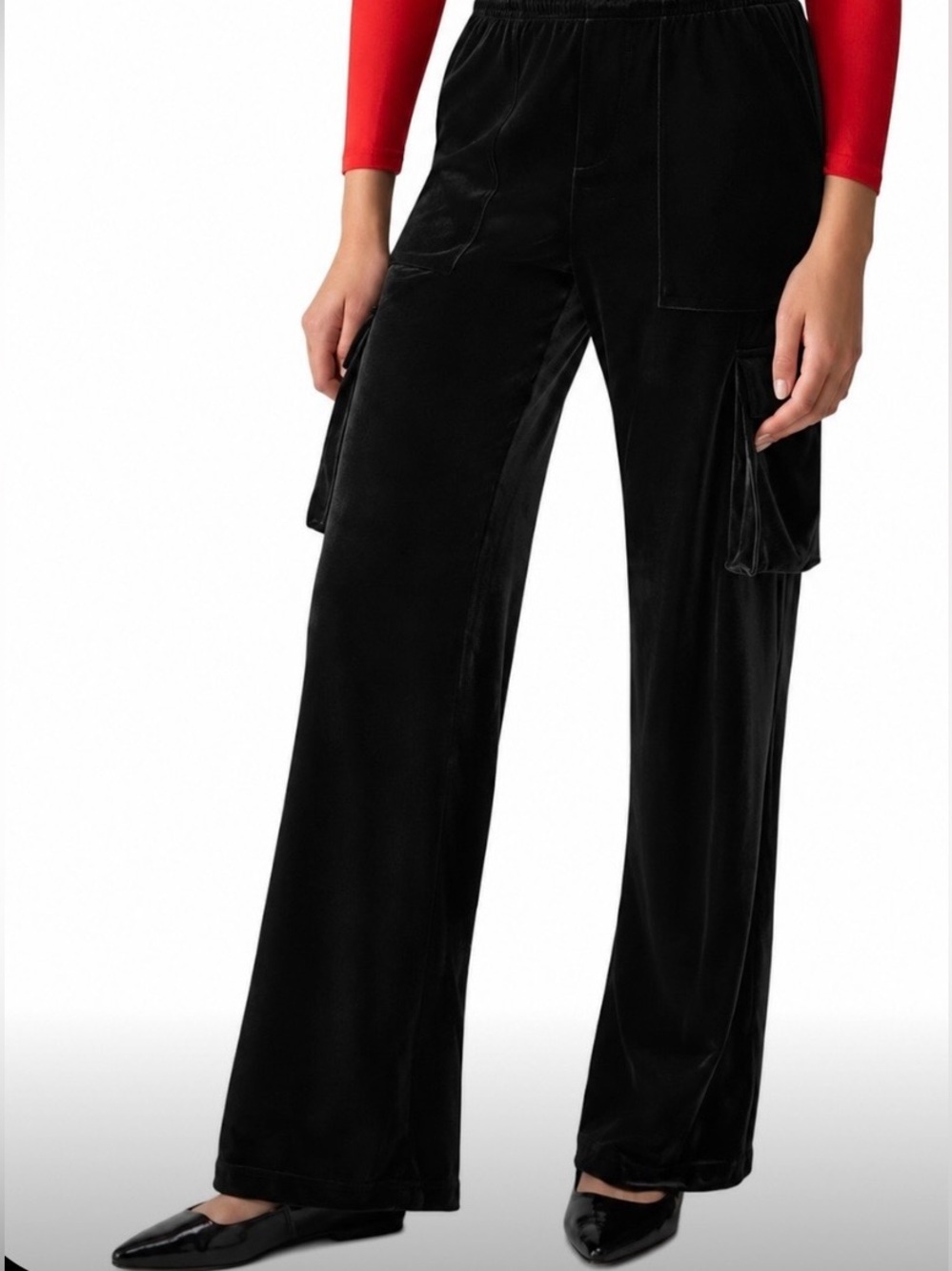 Women’s black velvet pants cargo pre fall sanctuary